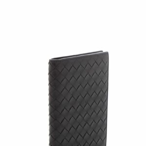 Bottega Veneta Black Woven Intrecciato Passport Holder