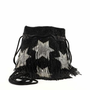 Fringe Bucket Bag Beaded Small