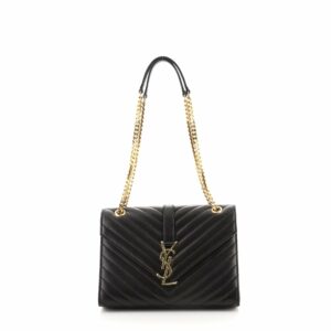 Classic Monogram Envelope Satchel Matelasse Chevron Leather Medium