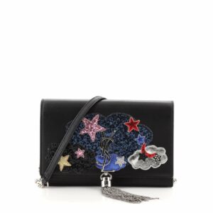 Classic Monogram Tassel Chain Wallet Patchwork Leather