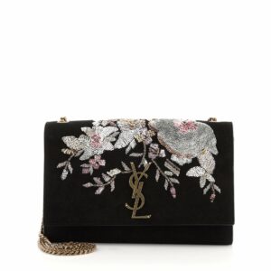 Classic Monogram Crossbody Bag Embellished Suede Medium