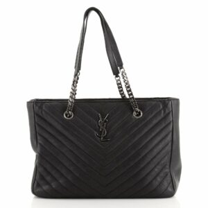 Classic Monogram Tote Matelasse Chevron Leather Large