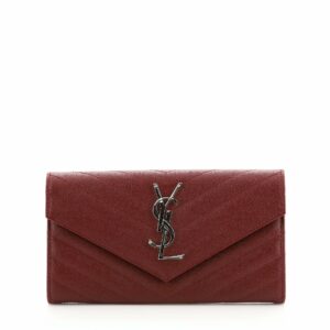Classic Monogram Flap Wallet Matelasse Chevron Leather Large