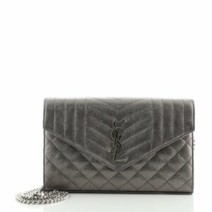 Classic Monogram Chain Wallet Mixed Matelasse Leather Medium