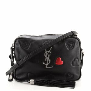 Lou Camera Bag Heart Stitched Leather Small