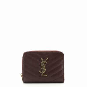 Classic Monogram Zip Around Wallet Matelasse Chevron Leather Compact