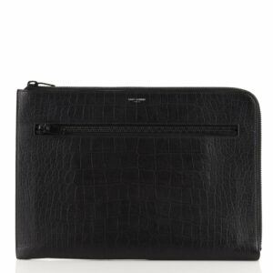Portfolio Clutch Crocodile Embossed Leather