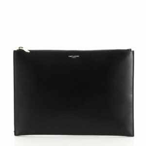 Letters Zip Clutch Leather Medium