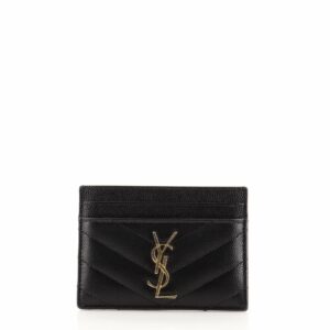 Classic Monogram Card Holder Matelasse Chevron Leather