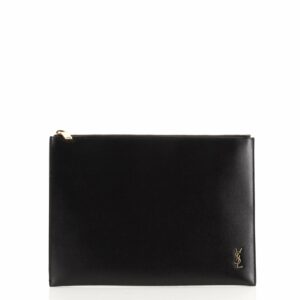 Classic Monogram Zip Pouch Leather Small