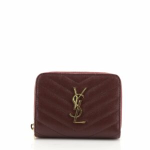 Classic Monogram Zip Around Wallet Matelasse Chevron Leather Compact