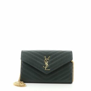 Classic Monogram Wallet on Chain Matelasse Chevron Leather Medium