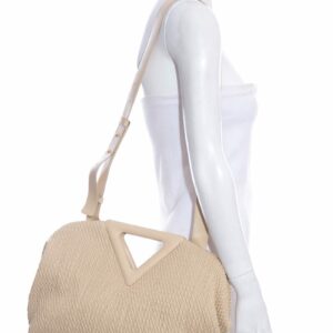 Bottega Veneta "The Point" Beige Rubberized Handbag