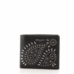 Paisley Bifold Wallet Studded Leather