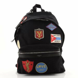 City Backpack Patch Embellished Canvas Medium