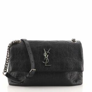 West Hollywood Shoulder Bag Crocodile Embossed Leather Medium