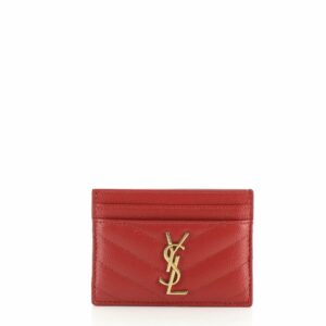 Classic Monogram Card Holder Matelasse Chevron Leather