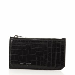 Fragment Zip Card Holder Crocodile Embossed Leather