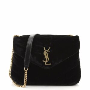 LouLou Shoulder Bag Matelasse Chevron Suede Small