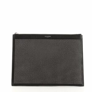 Zip Pouch Studded Leather Medium