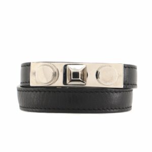 3 Clous Double Wrap Bracelet Leather