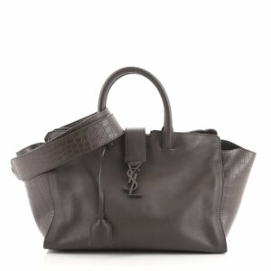 Monogram Cabas Downtown Leather with Crocodile Embossed Leather Small