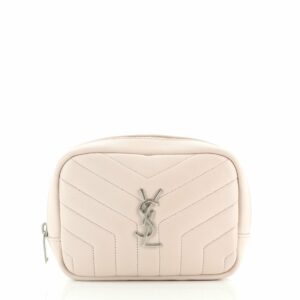 Loulou Cosmetic Case Matelasse Chevron Leather