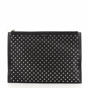 Zip Pouch Studded Leather Medium
