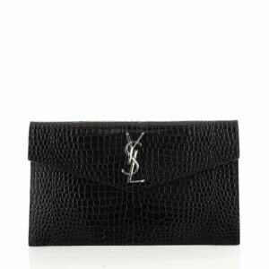 Uptown Pouch Crocodile Embossed Leather