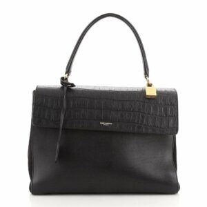 Moujik Top Handle Bag Embossed Crocodile and Leather Medium