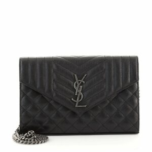 Classic Monogram Chain Wallet Mixed Matelasse Leather Medium