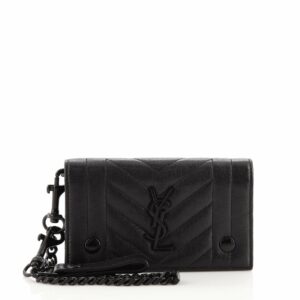 Classic Monogram Short Chain Flap Wallet Matelasse Chevron Leather Small