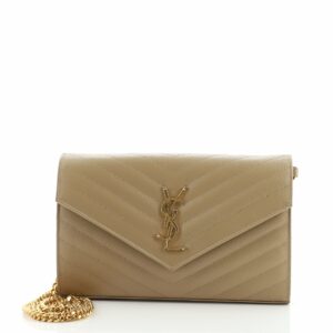 Classic Monogram Wallet on Chain Matelasse Chevron Leather Medium
