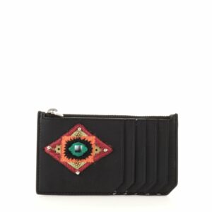 Fragment Zip Card Holder Leather with Applique