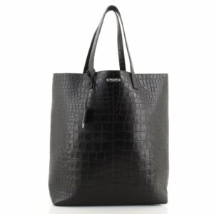 Bold Tote Crocodile Embossed Leather Large