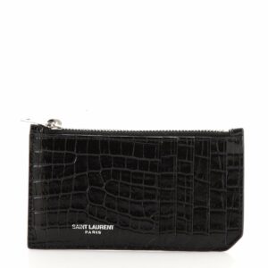 Fragment Zip Card Holder Crocodile Embossed Leather