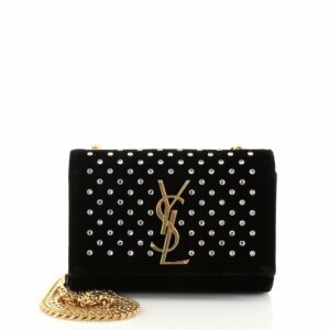Classic Monogram Crossbody Bag Embellished Velvet Small
