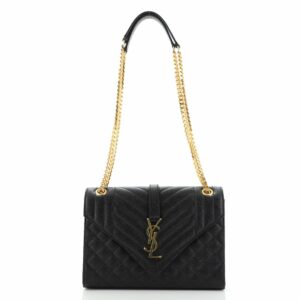 Classic Monogram Envelope Satchel Mixed Matelasse Leather Medium