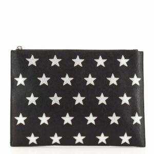 Stars Zip Pouch Leather Medium