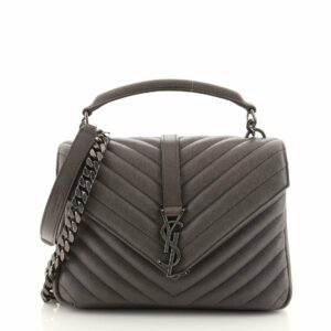 Classic Monogram College Bag Matelasse Chevron Leather Medium