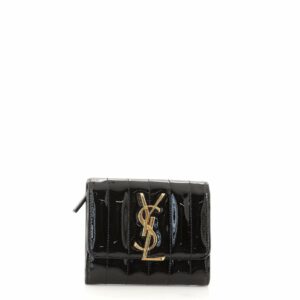 Vicky Flap Wallet Vertical Quilted Patent Compact