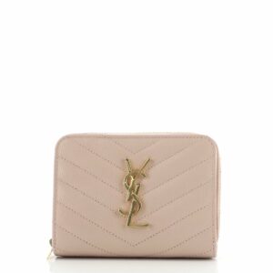 Classic Monogram Zip Around Wallet Matelasse Chevron Leather Compact