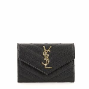 Classic Monogram Flap Wallet Matelasse Chevron Leather Small