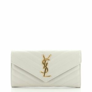 Classic Monogram Flap Wallet Matelasse Chevron Leather Large