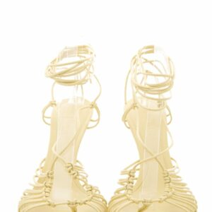Bottega Veneta Dot Pale Yellow Leather Sandals SZ 37