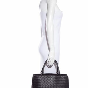 Bottega Veneta Black Intrecciato Leather Handbag
