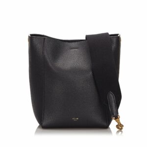 new Celine Black Calf Leather Small Sangle Seau Italy
