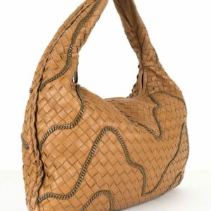 Bottega Veneta Brown Intrecciato Nappa Chain Hobo Bag