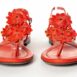 Bottega-Veneta-Red-Leather-Floral-Sandals-35.5-Sale_69975B