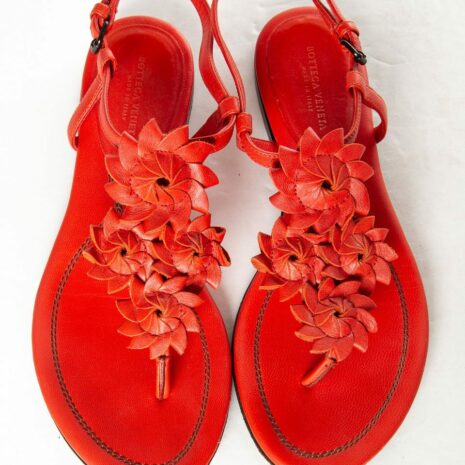 Bottega-Veneta-Red-Leather-Floral-Sandals-35.5-Sale_69975E Bottega-Veneta-Red-Leather-Floral-Sandals-35.5-Sale_69975E